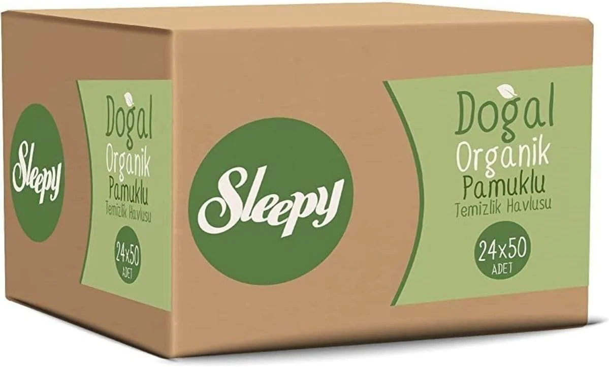 Sleepy Doğal Organik Pamuklu Temizlik Havlusu 24x50 - Fırsat Paketi