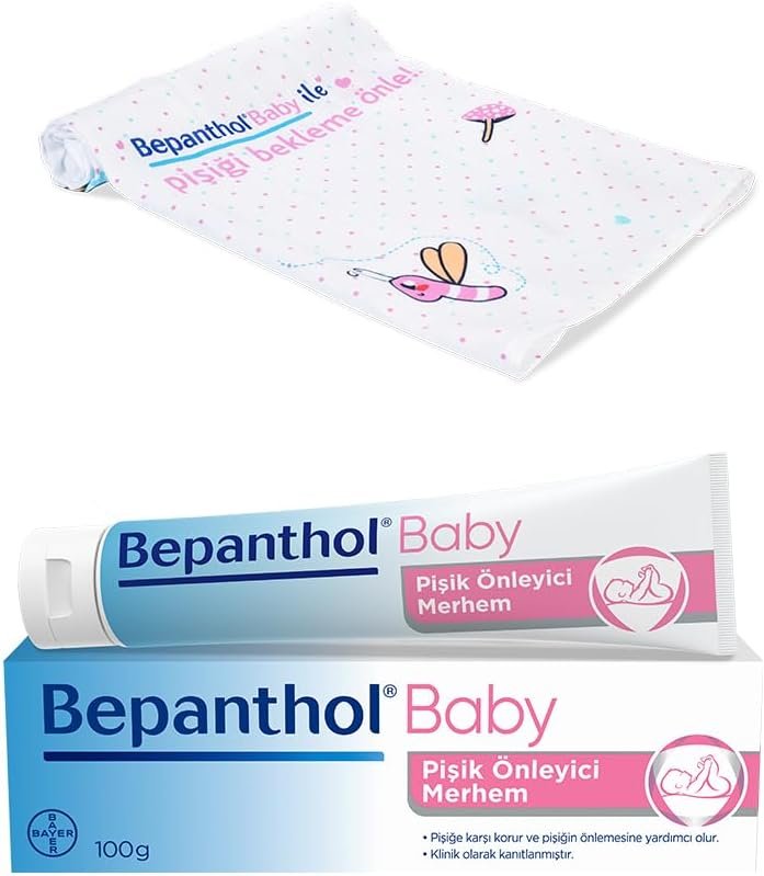 Bepanthol Baby Pişik Önleyici Merhem 100gr + Müslin Bebek Örtüsü