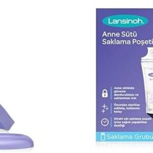 Lansinoh Silikon Göğüs Pompası & Süt Saklama Poşeti (50'li) Seti | Anne Sütü Yakalayıcı