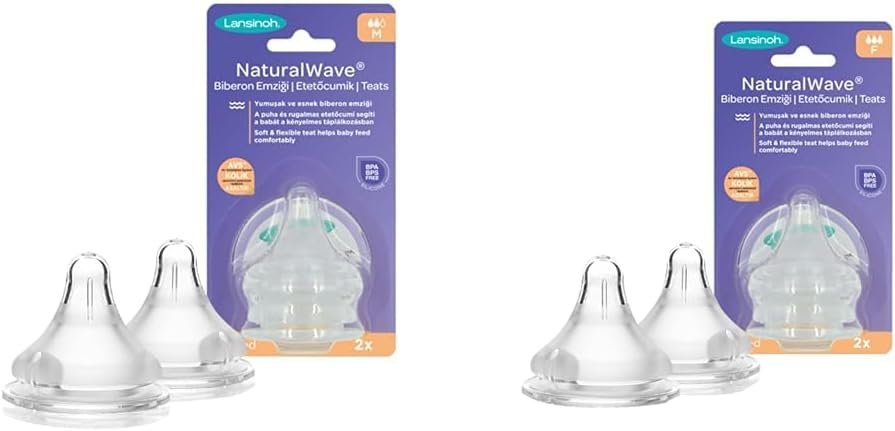 Lansinoh Natural Wave 2'li Biberon Emziği - Orta ve Hızlı Akışlı Fırsat Paketi
