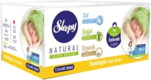 Sleepy Marka: Natural Yenidoğan Islak Havlu 12×40 Adet – Aylık Fırsat Paketi