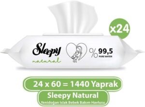 Natural Yenidoğan Islak Bebek Bakım Havlusu 24×60 (1440 Yaprak) – Mega Paket