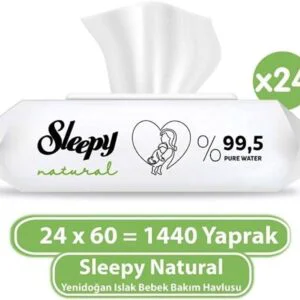 Natural Yenidoğan Islak Bebek Bakım Havlusu 24x60 (1440 Yaprak) - Mega Paket