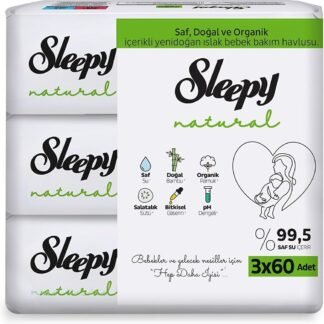 Sleepy Natural Bebek Havlusu 3X60 Aylık Fırsat Paketi