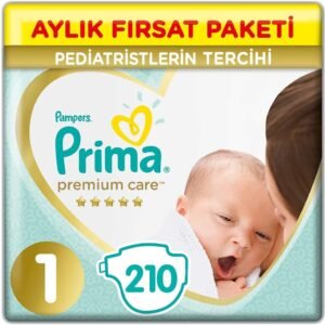 Prima Premium Care 1 Beden Bebek Bezi 210 Adet – Yenidoğan Aylık Paket