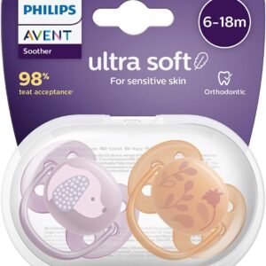 Philips Avent Ultra Hava Emziği Ortodontik ve BPA İçermeyen Ekstra Havalandırma Delikli 6-18 Ay (Kız Tasarımı) 2'li Paket - Ekonomik Seçim