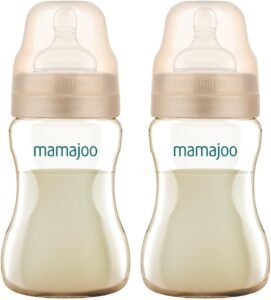 Mamajoo Gold Plus İkili Biberon 250 ml & Anti-Kolik Silikon Biberon Emziği M – Fırsat Paketi