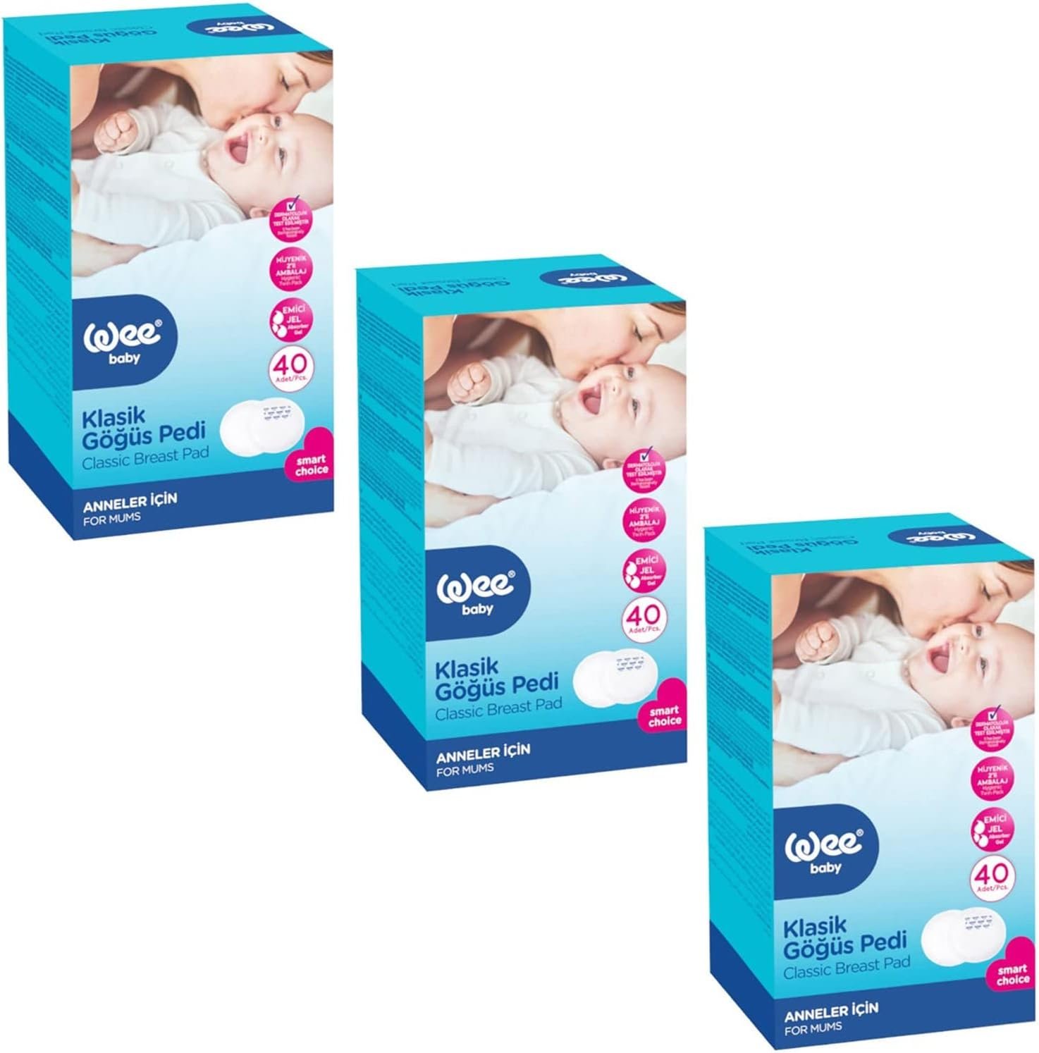 Wee Baby Klasik Göğüs Pedi 40'lı X 3 Kutu - Ekonomik Paket