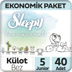 Sleepy Bio Natural Junior Külot Bez 5 Numara (40 Adet) – Doğal ve Konforlu