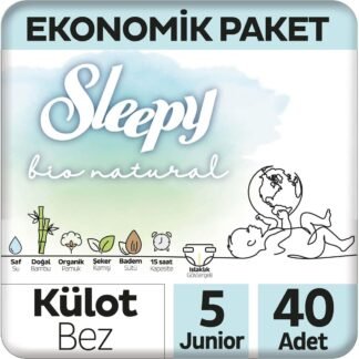 Sleepy Bio Natural Junior Külot Bez 5 Numara (40 Adet) - Doğal ve Konforlu