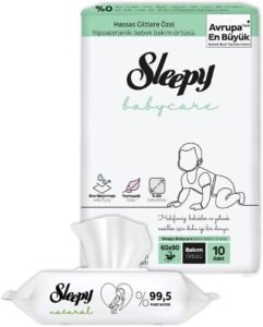 Sleepy Islak Mendil Yenidoğan 90 Yaprak ve Bakım Örtüsü 10’lu – Fırsat Paketi