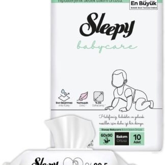 Sleepy Islak Mendil Yenidoğan 90 Yaprak ve Bakım Örtüsü 10'lu - Fırsat Paketi