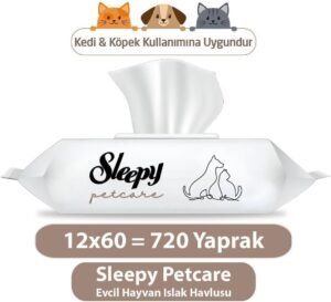 Sleepy Petcare Evcil Hayvan Islak Havlusu 12×60 Yaprak – Aylık Fırsat Paketi