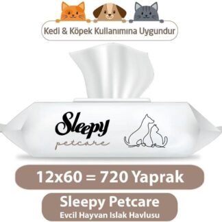 Sleepy Petcare Evcil Hayvan Islak Havlusu 12x60 Yaprak - Aylık Fırsat Paketi