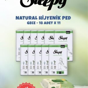 Sleepy Uzun Hijyenik Ped 18'li ve Doğal & Organik Islak Mendil 50 Adet - Fırsat Paketi