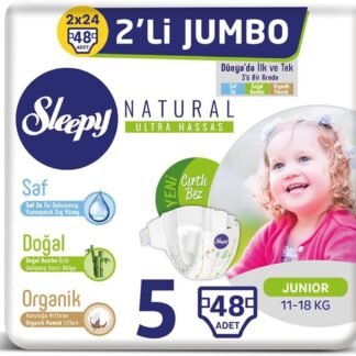 Sleepy Natural Ultra Hassas 5 Beden Junior Bebek Bezi 48'li (2 x 24 Adet) - Uygun Fiyat