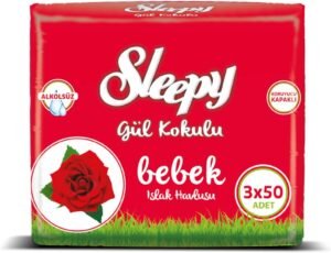 Sleepy Gül Kokulu Islak Havlu 3’lü Paket 150 Yaprak – Mega Paket