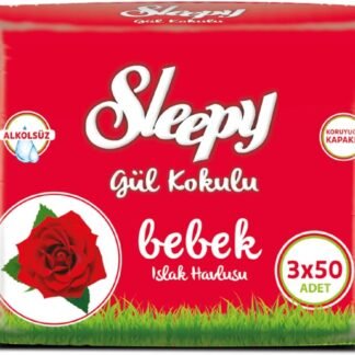 Sleepy Gül Kokulu Islak Havlu 3'lü Paket 150 Yaprak - Mega Paket