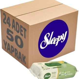 Sleepy Islak Havlu Mendil Doğal Organik Pamuklu 50 Yaprak 24'lü Set - Aylık Fırsat Paketi