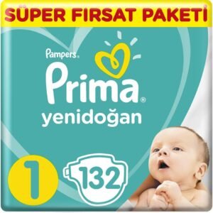 Prima Bebek Bezi Yeni Bebek 1 Beden (Yenidoğan) Süper Fırsat Paketi - 132 Adet | Uygun Fiyat