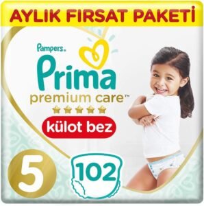Prima Premium Care Külot Bez 5 Beden (Junior) Aylık Fırsat Paketi – 102 Adet | Uygun Fiyat