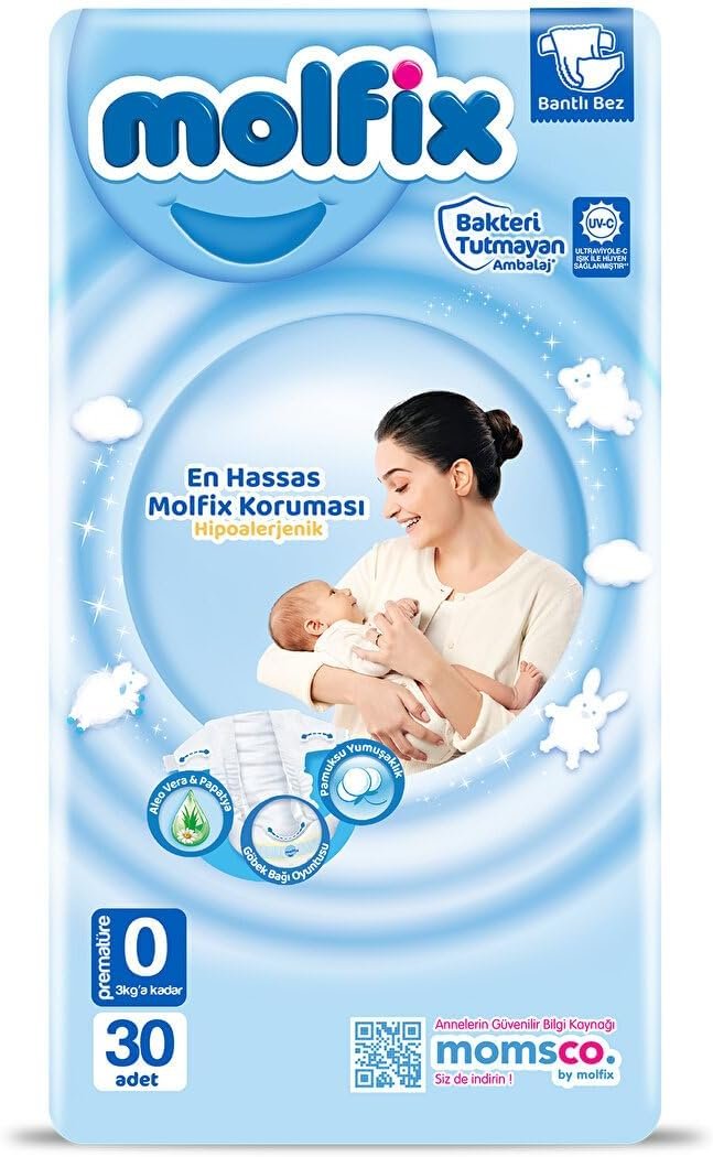 Molfix 3D Prematüre Bebek Bezi Ekonomik Paket 30 Adet | Uygun Fiyat