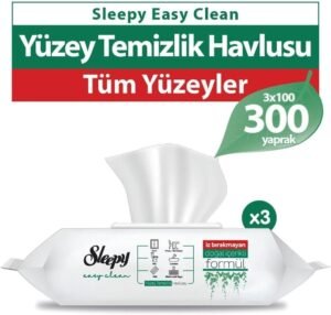 Sleepy Easy Clean Yüzey Temizlik Havlusu 3×100 (300 Yaprak) – Aylık Fırsat Paketi