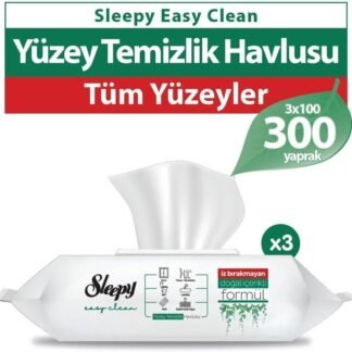Sleepy Easy Clean Yüzey Temizlik Havlusu 3x100 (300 Yaprak) - Aylık Fırsat Paketi