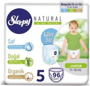 Sleepy Natural Külot Bez 5 Numara Junior 96 Adet – 4’lü Jumbo Paket | En Uygun Fiyat