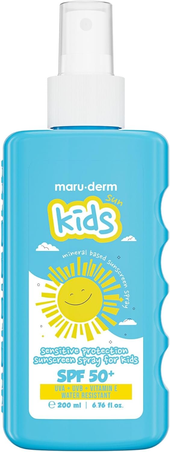 Maru.Derm SPF 50+ Çocuklar için Mineral Güneş Kremi Spreyi 200 ml - Hassas Ciltler İçin Yüksek Koruma