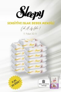 Sleepy Sensitive Islak Bebek Mendili 11 AL 10 ÖDE 50’li ve Bebe Temizleme Pamuğu – Fırsat Paketi