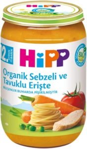 HiPP Organik Sebzeli ve Tavuklu Erişte 220 gr | +8 Ay Bebek Maması