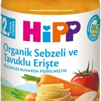 HiPP Organik Sebzeli ve Tavuklu Erişte 220 gr | +8 Ay Bebek Maması