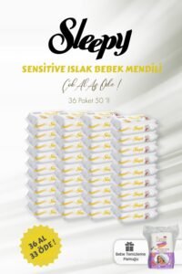 Sleepy Sensitive Islak Bebek Mendili ve Bebe Temizleme Pamuğu 50’li – Ekonomik Paket