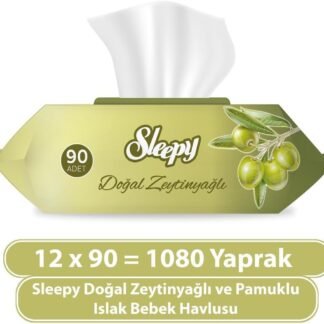 Sleepy Doğal Zeytinyağlı Ve Pamuklu Islak Bebek Havlusu 12X90 (1080 Yaprak) - Aylık Fırsat Paketi