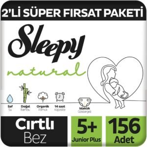 Sleepy Natural 2’li Fırsat Paketi Bebek Bezi 5+ Numara Junior Plus 156 Adet | Ebebek Reyonu