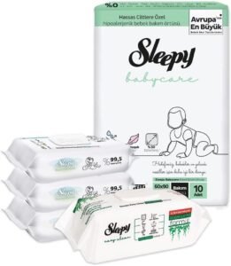 Sleepy Bebek Bakım Örtüsü 10’lu, Islak Mendil 120 Yaprak ve Temizlik Havlusu – Fırsat Paketi