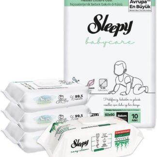 Sleepy Bebek Bakım Örtüsü 10'lu, Islak Mendil 120 Yaprak ve Temizlik Havlusu - Fırsat Paketi