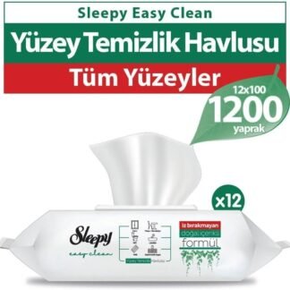 Sleepy Easy Clean Yüzey Temizlik Havlusu 12x100 (1200 Yaprak) - Mega Paket