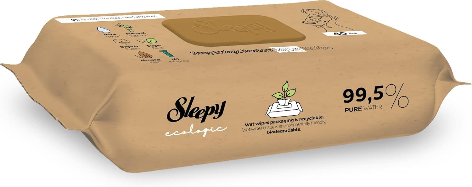 Sleepy Ecologic Yenidoğan Islak Bebek Bakım Havlusu 24x40 (960 Yaprak) - Mega Paket