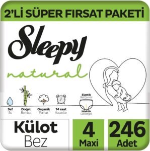 Sleepy Natural 4 Numara Maxi Külot Bez 246 Adet Fırsat Paketi