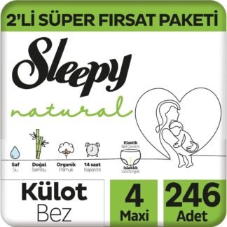 Sleepy Natural 4 Numara Maxi Külot Bez 246 Adet Fırsat Paketi