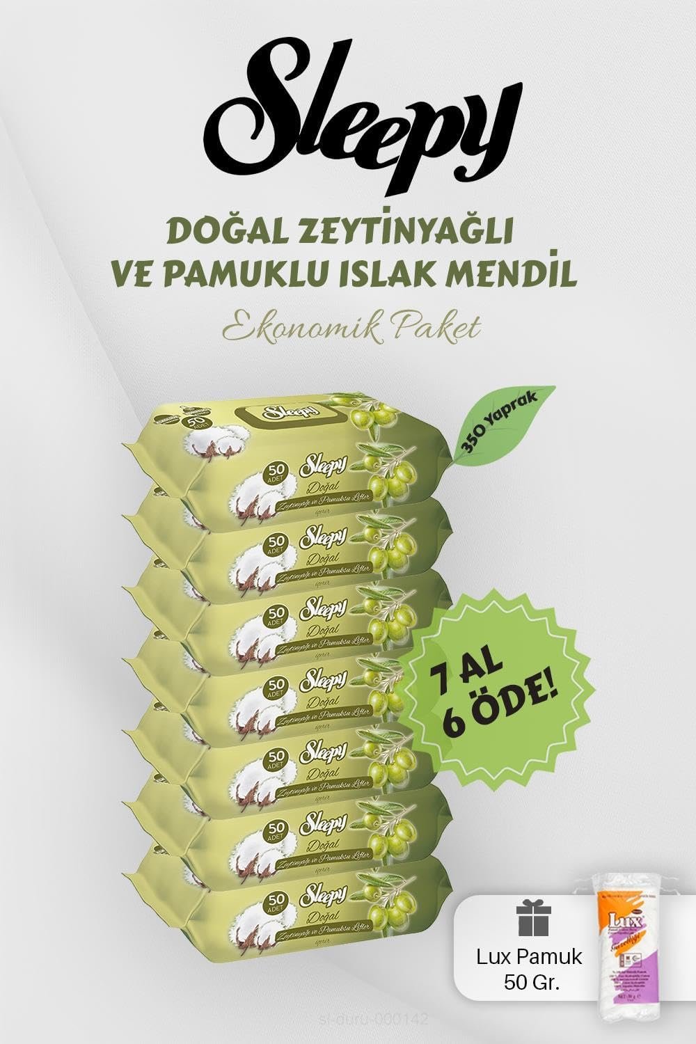 Sleepy Zeytinyağlı Pamuklu Bebek Havlusu 7 Al 6 Öde - Fırsat Paketi