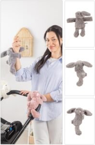 Wellgro Sarılan & Kucaklayan Tavşan Oyuncak Gri – Yumuşak Peluş Uyku Arkadaşı