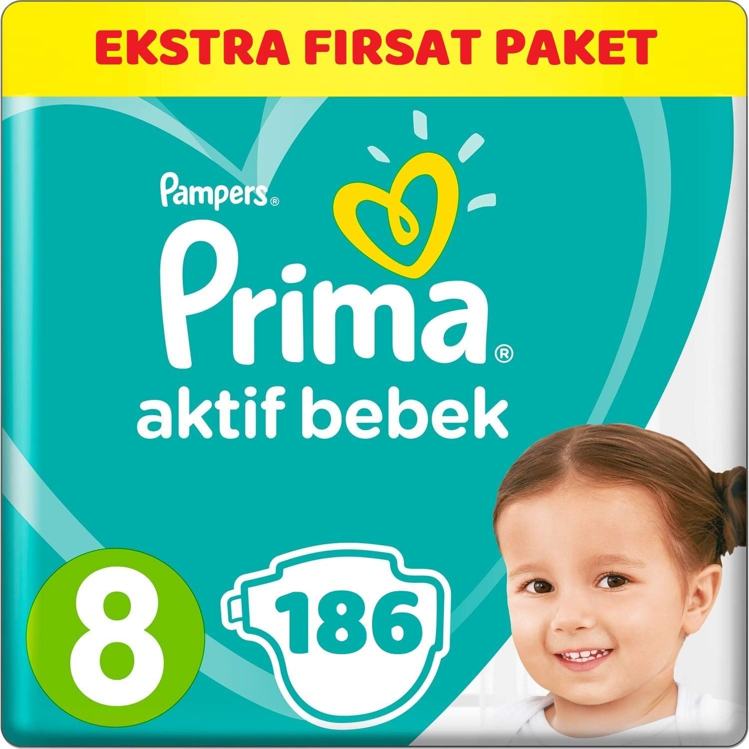 Prima Aktif Bebek 8 Beden XXX Large Bebek Bezi (186 Adet) - En İyi Fiyat