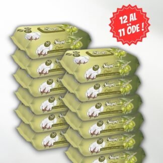 Sleepy Doğal Zeytinyağlı ve Pamuklu Islak Bebek Havlusu 50'li - Ekonomik Paket