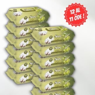 Sleepy Doğal Zeytinyağlı ve Pamuklu Islak Bebek Mendili 90'lı - Fırsat Paketi