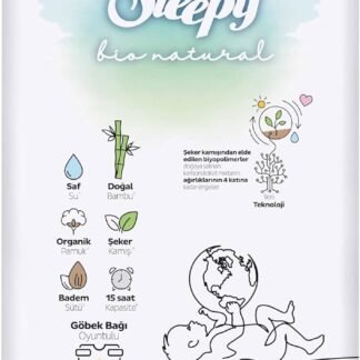 Sleepy Bio Natural 2 Numara Mini Bebek Bezi 48 Adet Fırsat Paketi | Cırtlı Bez