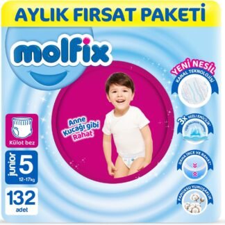 Molfix Pants 5 Beden Junior Aylık Paket | 132 Adet Bebek Bezi