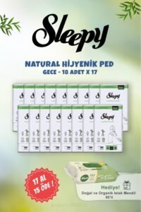 Sleepy Natural Gece Hassas Hijyenik Ped 17 AL 15 ÖDE ve 50’li Doğal Islak Mendil – Fırsat Paketi